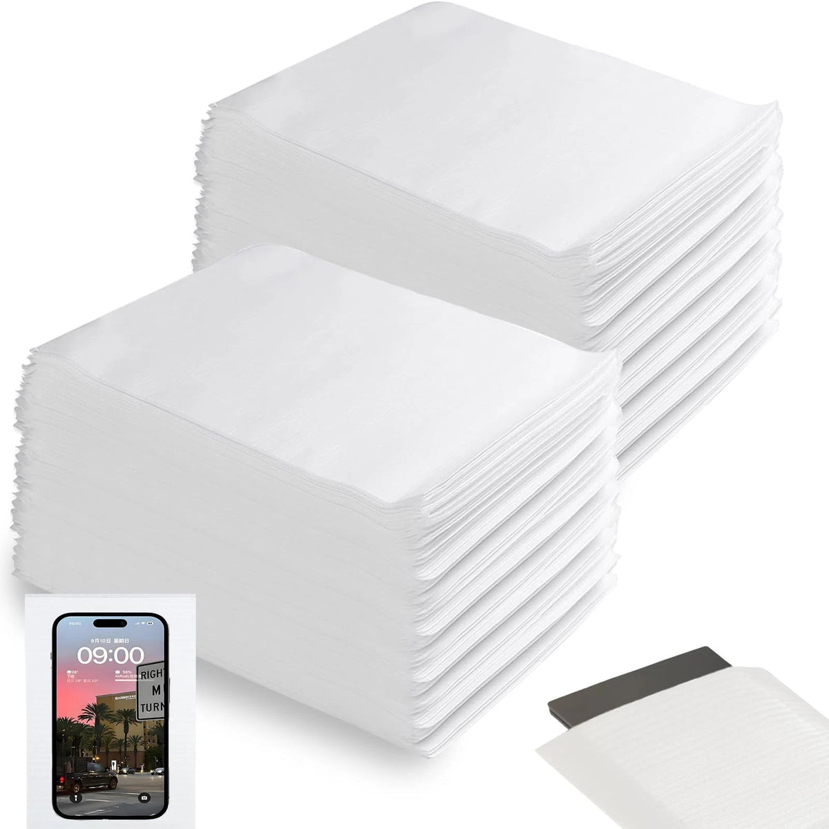 100PCS Cushioning Foam Pouche, 6x8Inch Packing 100PCS-6X8IN(0.5T), White