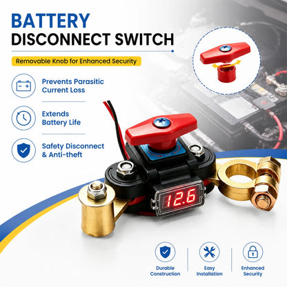 12V 24V Battery Disconnect Switch w/ LED Display Includes Wrench and Shim Kit