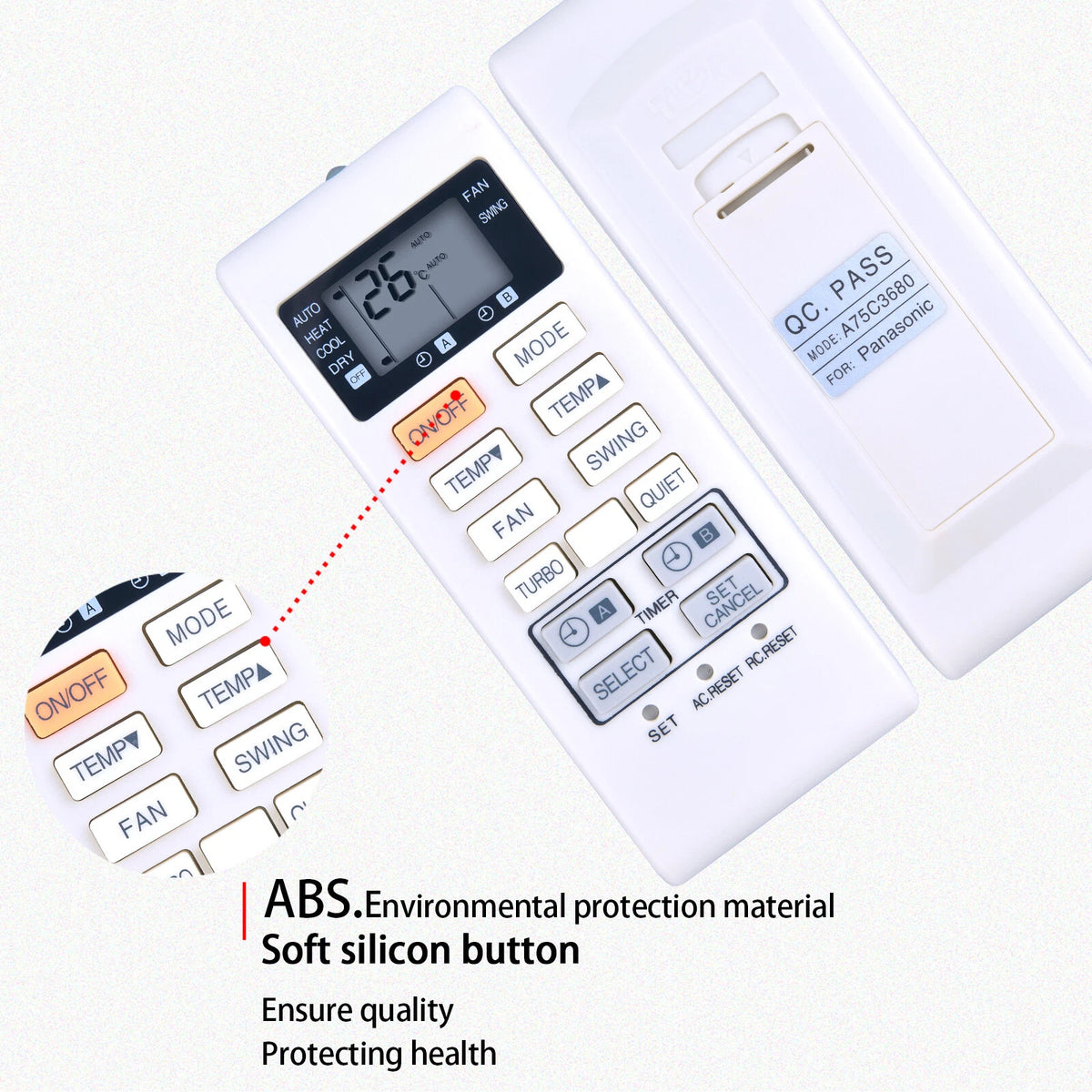 A75C3680 Remote Control For Panasonic Air Conditioner A75C3751 A75C2550 A75C2560