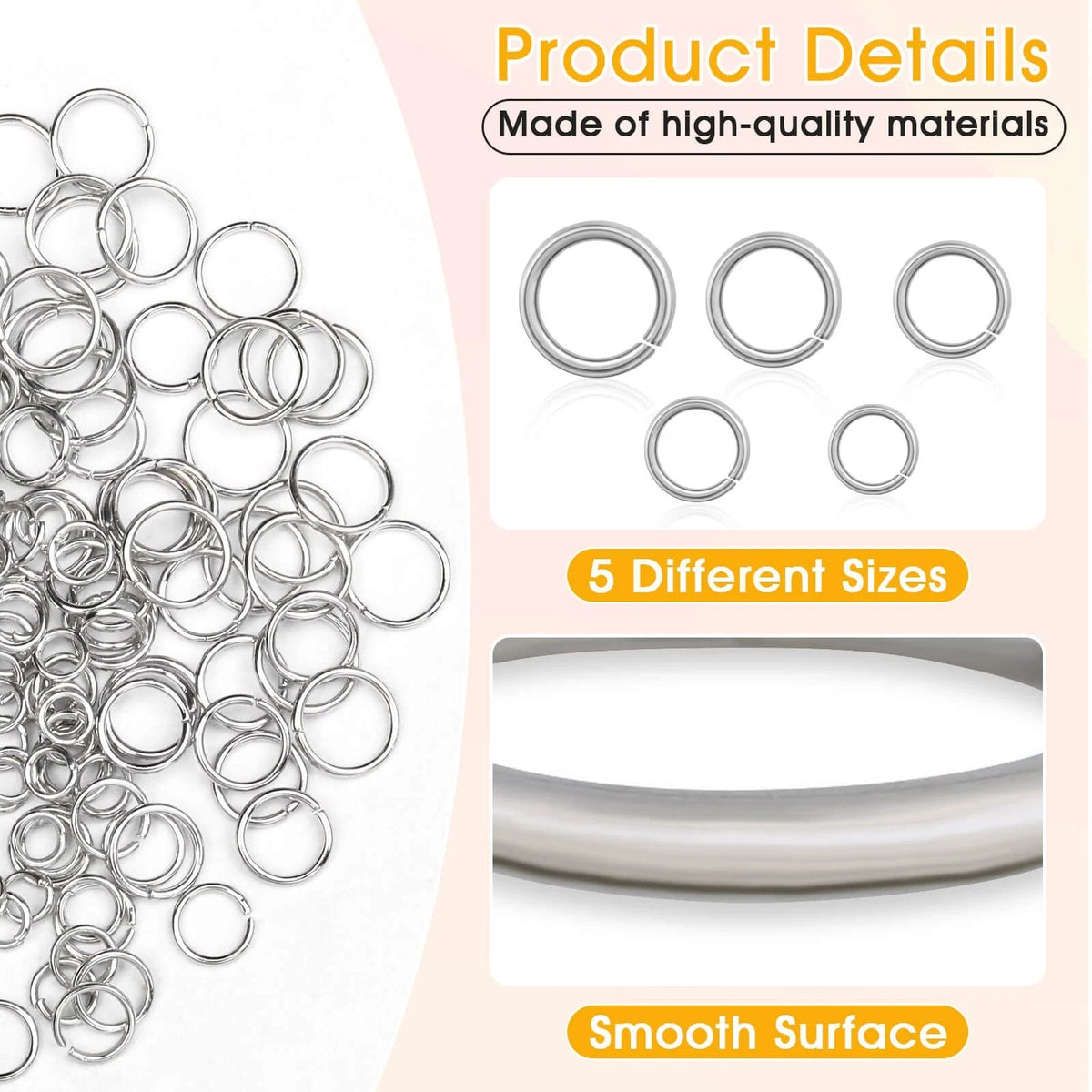 PAXCOO 4600Pcs Silver Jump Rings with Open/Close Tools for