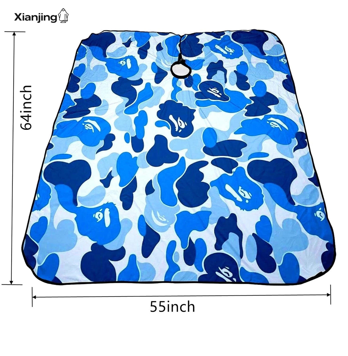 Xianjing Adult Barber Cape,Camo Camouflage One Size, Blue