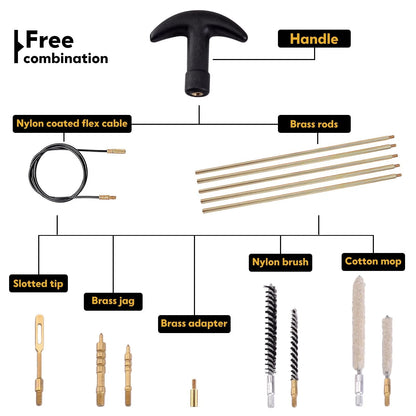 Raiseek .177 Cal & .22 Airgun Cleaning Kit with Cotton Mop Brass...