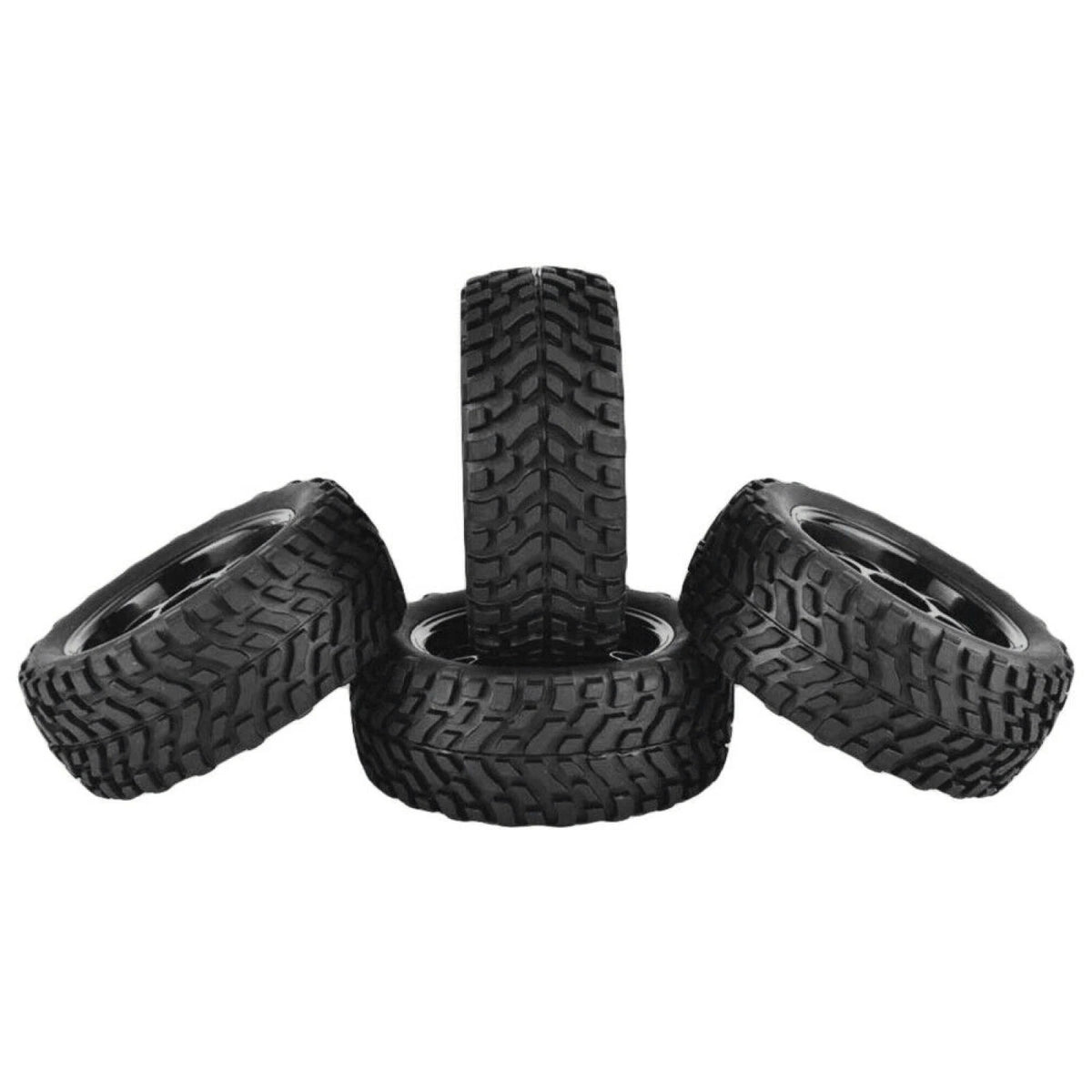 1/10  4* 75mm Rubber Rally Car Wheel Rim&Tires Hex For HSP HPI RC Racing Car