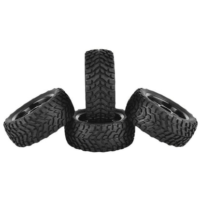1/10  4* 75mm Rubber Rally Car Wheel Rim&Tires Hex For HSP HPI RC Racing Car