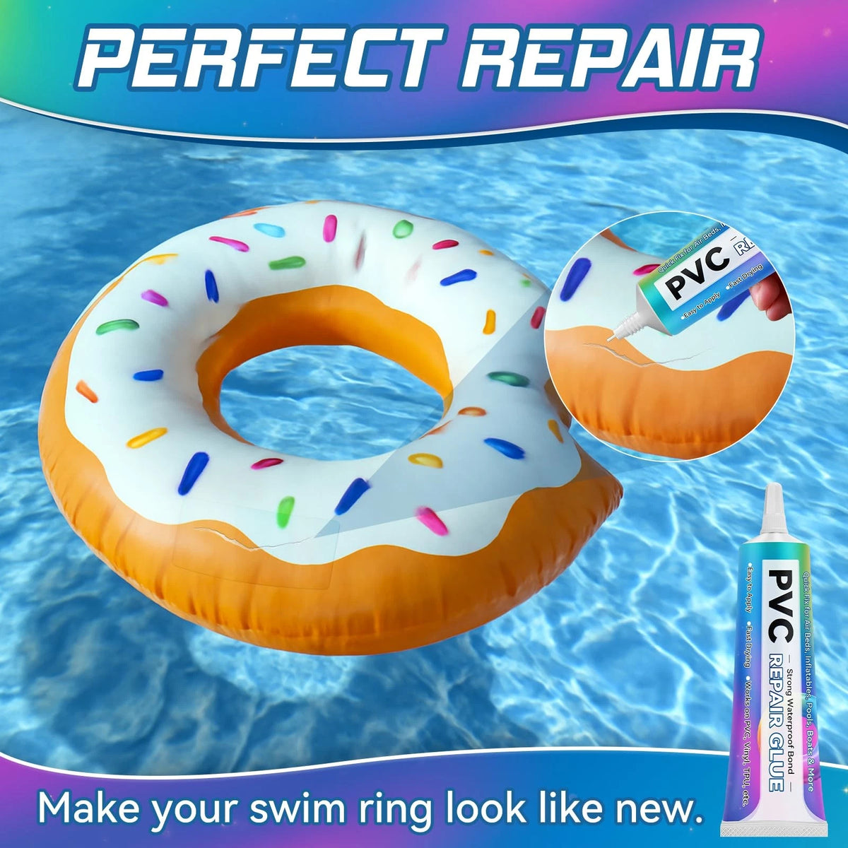 Air Mattress Patch Kit, Invisible Seamless Inflatable Repair Kit Transparent