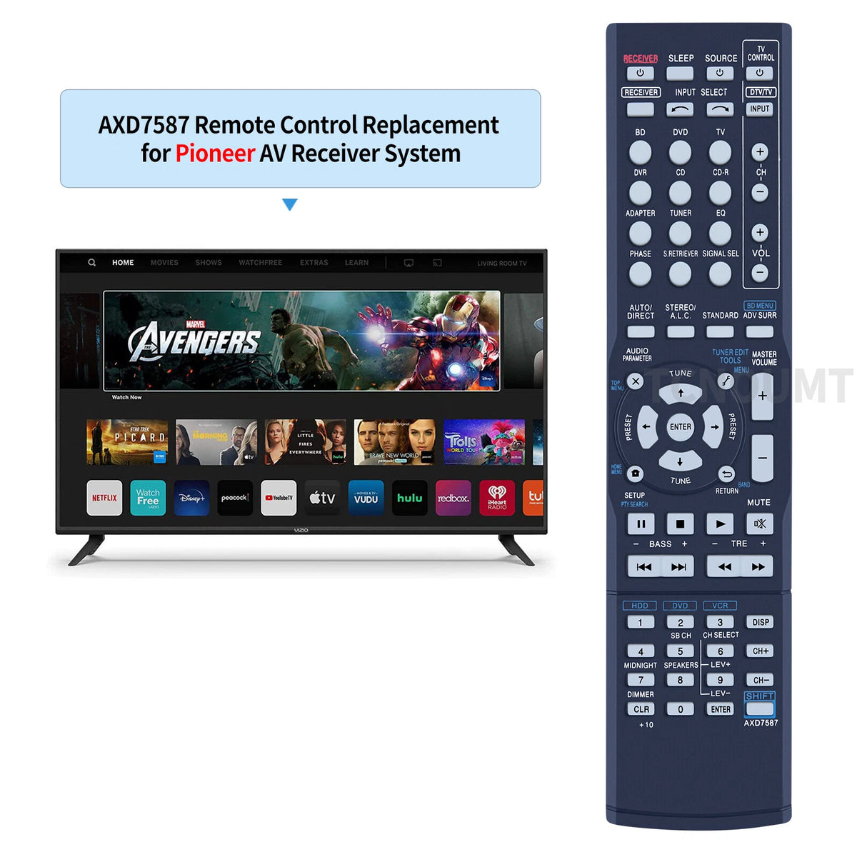 AXD7587 Remote Control For Pioneer Home Theater Receiver VSX-520 VSX520