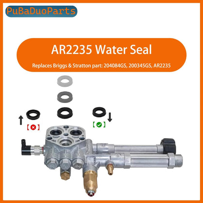 6-Pack AR2235 Pressure Washer Water Seal Kit for Briggs & Stratton & black
