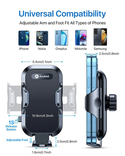 andobil 2026 Upgraded Car Phone Holder Mount for Vent, 4-7 inches, Black