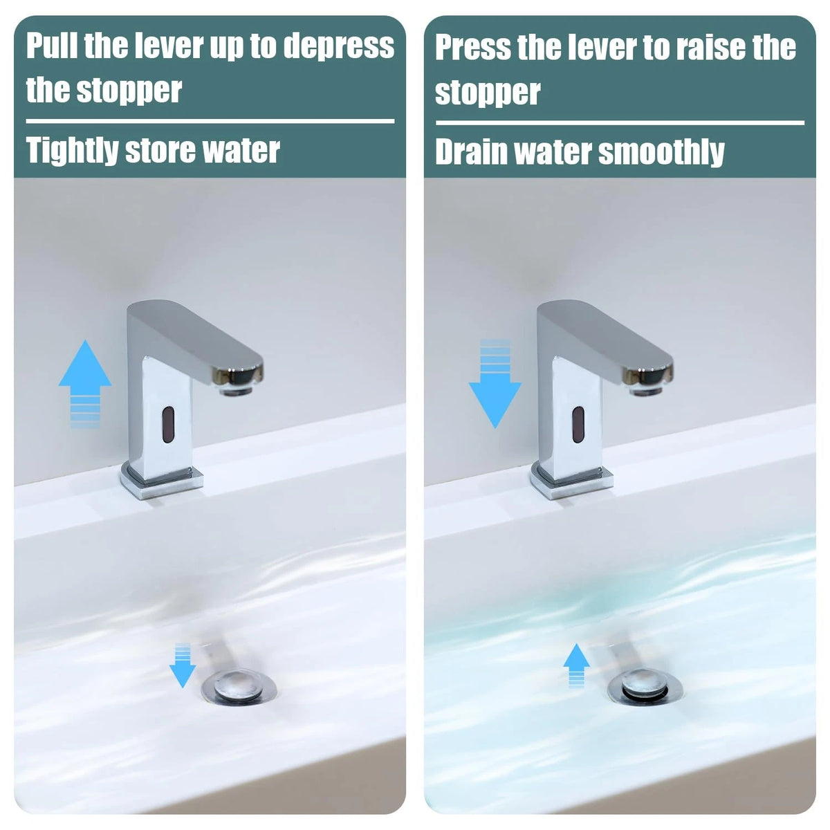 2pcs Sink Drain Parts, Lavatory Pop Up Stopper Assembly Medium, Grey,grey