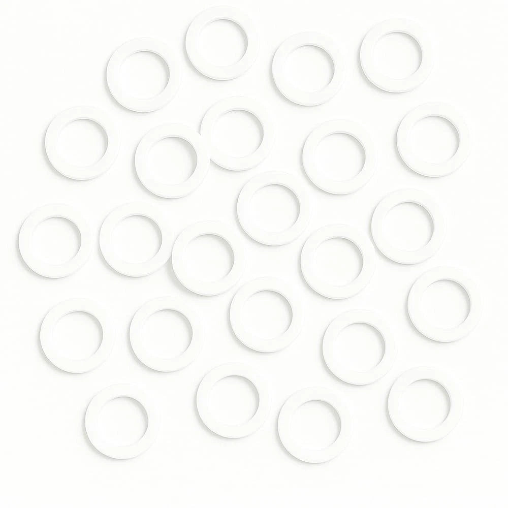 25 pcs 1/2" Silicone Flat Washers – White Sealing Gaskets & Wave 1/2 inch