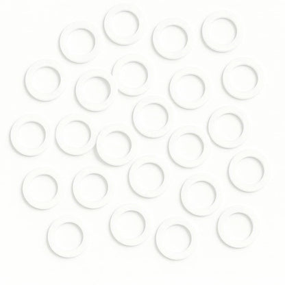 25 pcs 1/2" Silicone Flat Washers – White Sealing Gaskets & Wave 1/2 inch