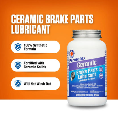Permatex 24125 8 Fl Oz. (8 Vehicles), Ceramic Extreme Brake Parts Lubricant