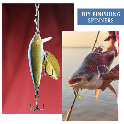 Akamino 60 Pcs Gold and Sliver Fishing Lures Making Small, Large, Gold,Silver