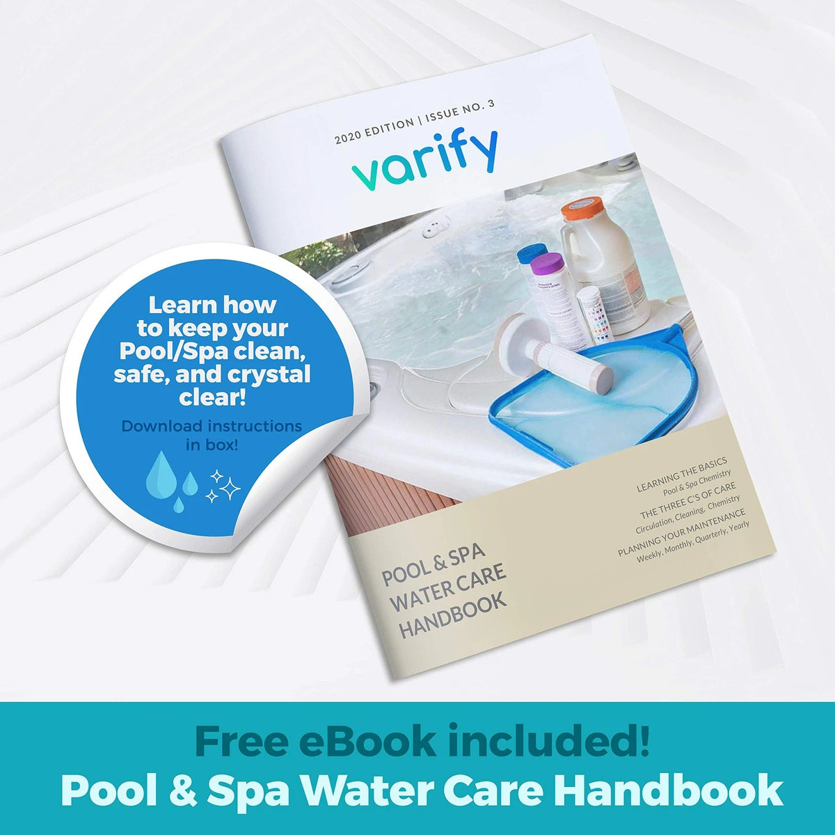 Varify 7 in 1 Pool and Spa Test Strips- Easy to Use Water Testing 100 Strips