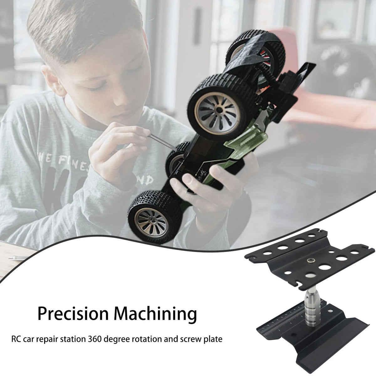 RC Car Stand Repair 360 Degree Rotation Lift or Lower for Black
