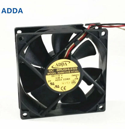 For ADDA AD0812XB-A73GL DC 12V 0.55A 3wire Ball 80*80*25mm CPU /Case cooling fan