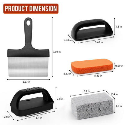 AWEASROY Griddle Cleaning Kit for Blackstone, Flat Top Grill Black
