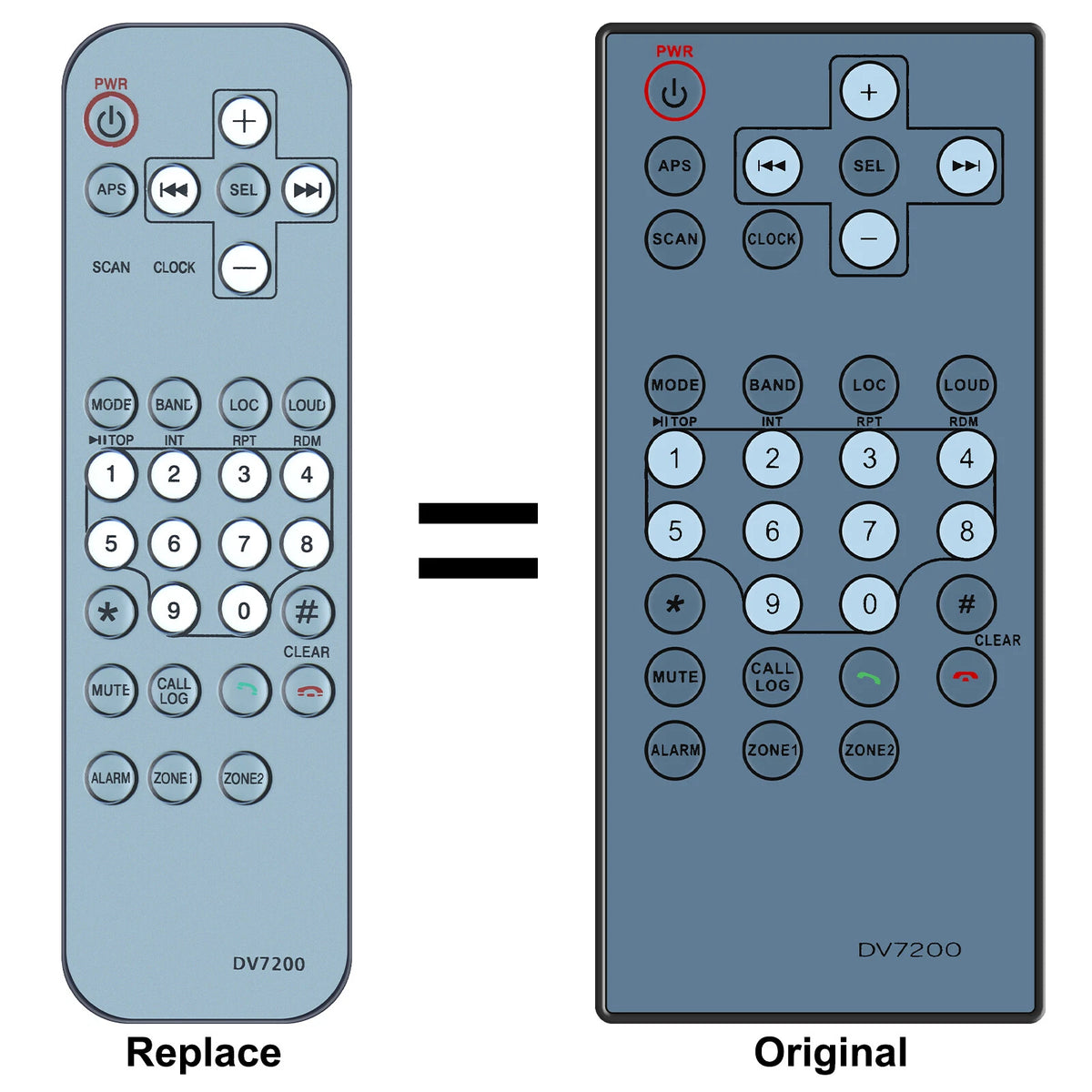 Replacement Remote Control For Furrion DV7200 RV Stereo Entertainment System