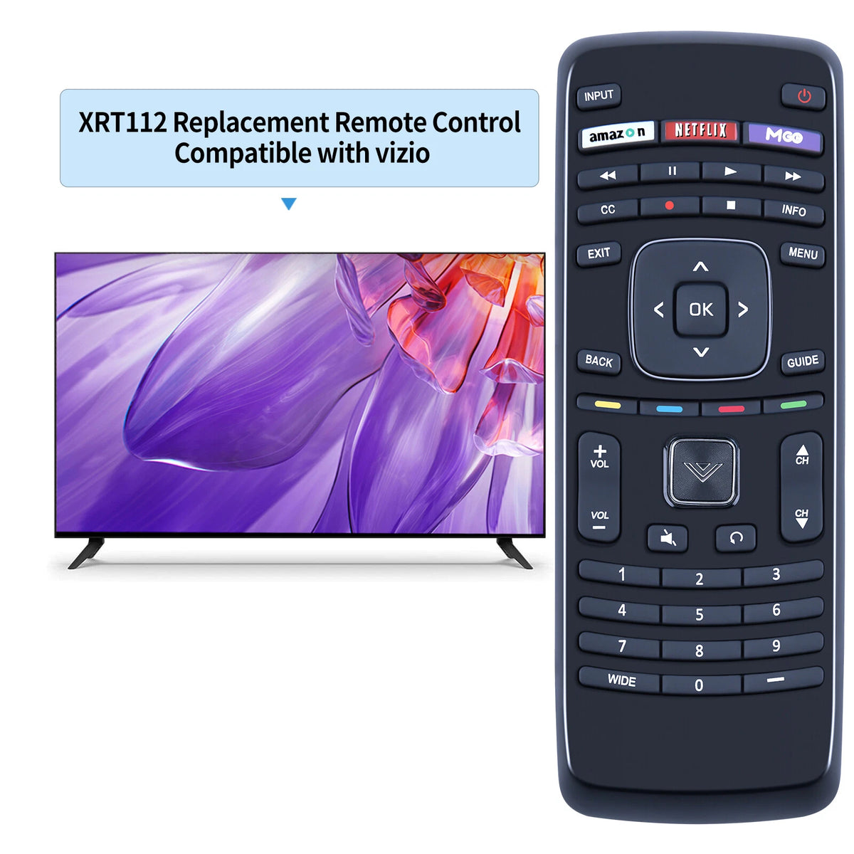 XRT112 Universal Remote Control For VIZIO All LED LCD HD 4K UHD HDR Smart TVs