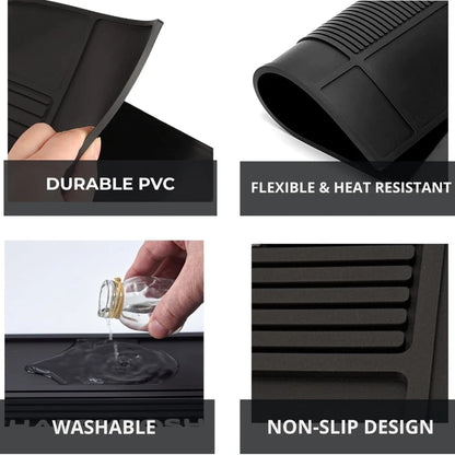 HAPPYPOSH Magnetic Barber Mat for Clippers, Large Professional Large, black