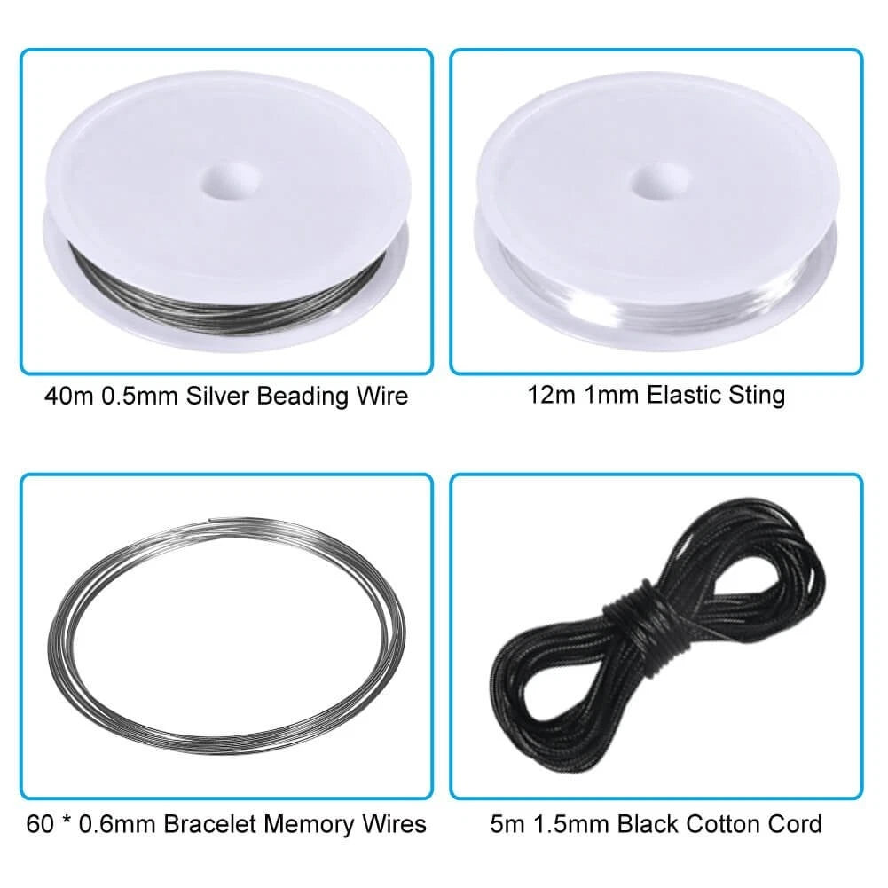 PAXCOO Jewelry Making Supplies Kit - size 2, Black,Clear,Silver