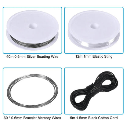PAXCOO Jewelry Making Supplies Kit - size 2, Black,Clear,Silver