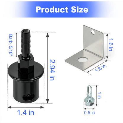 Fuel Tank Remote Mount Rollover Valve Breather Valve Kit For Holley Sniper EFI