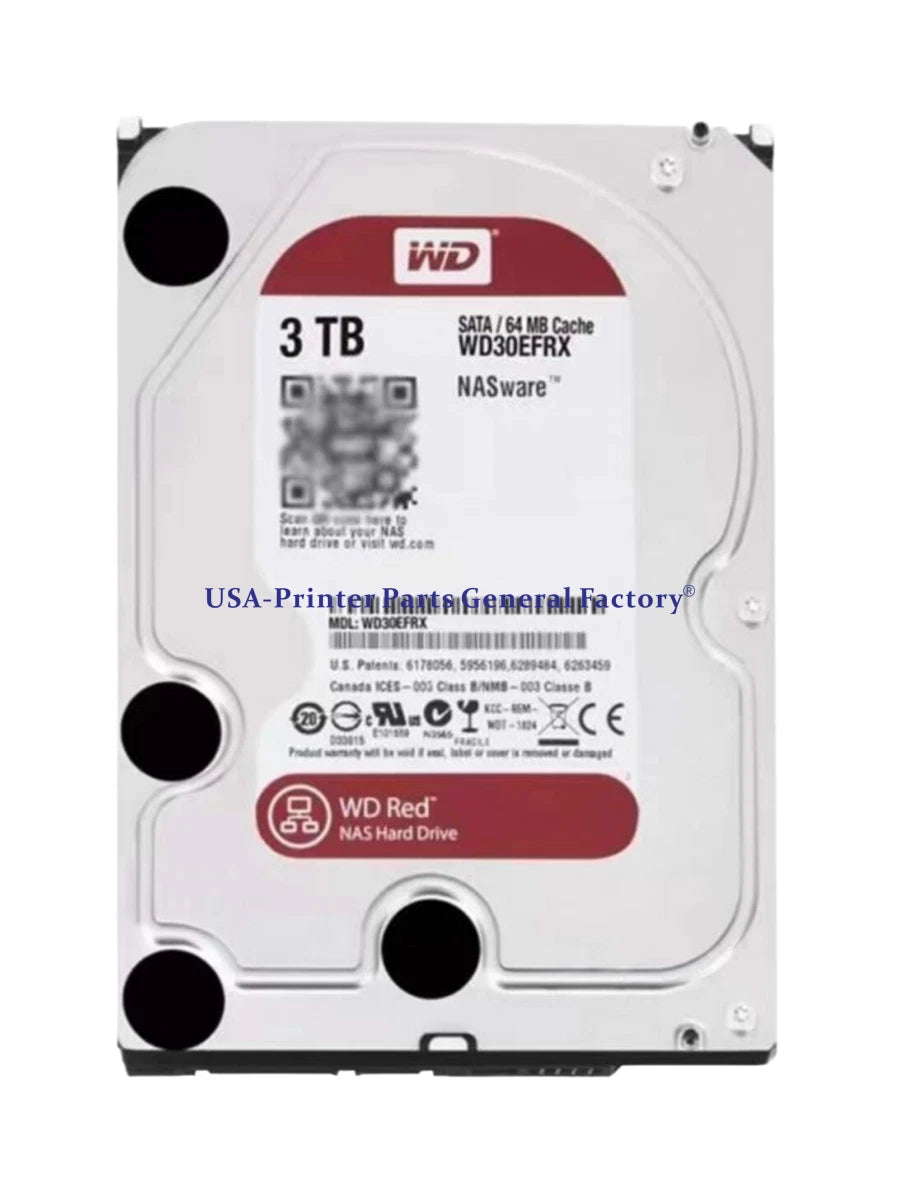 Fits For Western Digital NASware 3TB WD30EFRX 5400RPM SATA 3.5" Internal HDD