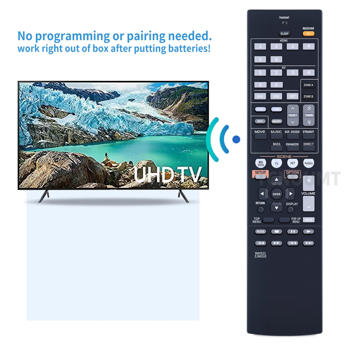 RAV522 ZJ66510 Remote Control For Yamaha AV Receiver RX-V477 RX-V577 RX-V477
