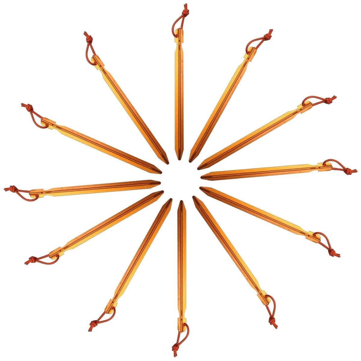 12 Pack Tent Stakes, 7075 Ground Metal Camping One Size, Apricot Orange