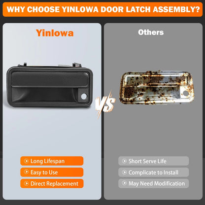 Yinlowa Exterior Door Handles w/Lock Cylinder & Keys for Chevy C1500 Black