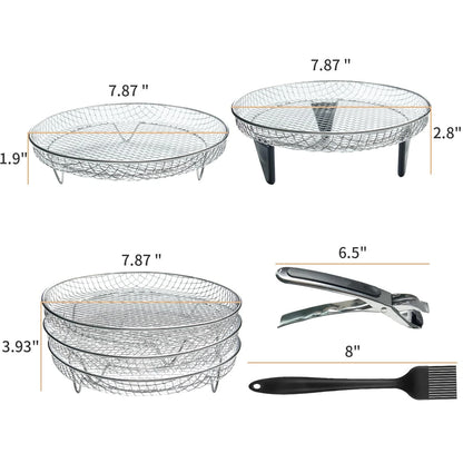 Air Fryer Racks Stainless Steel 11Pcs Universal 7.9''x1.9'', Silver
