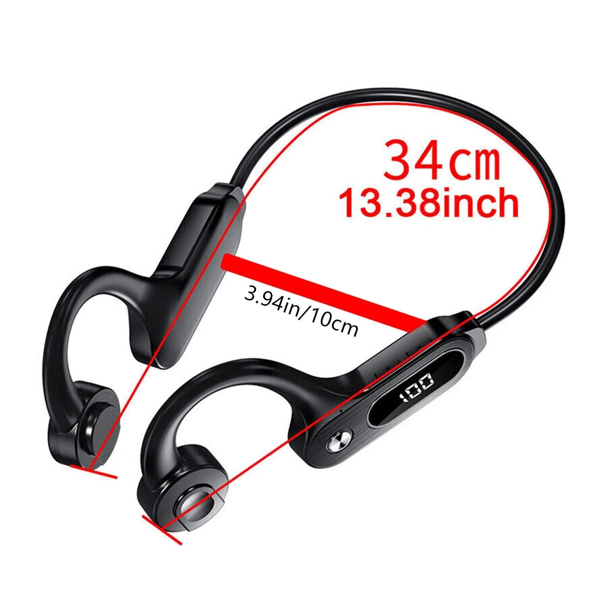 Bone Conduction Headphones Stable Transmission  LED Digital Screen Work