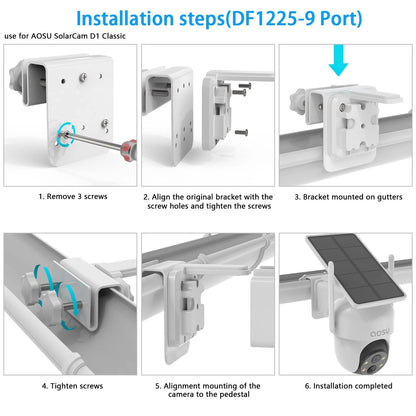 OkeMeeo Metal Gutter Mount for AOSU Security Camera Wireless Outdoor...