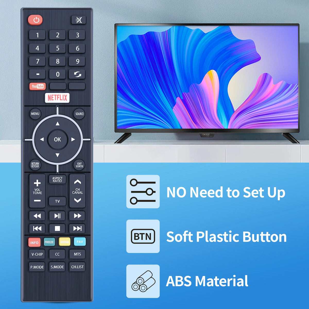 Remote Control For Westinghouse Pantalla 50" Smart TV WD50FM2009