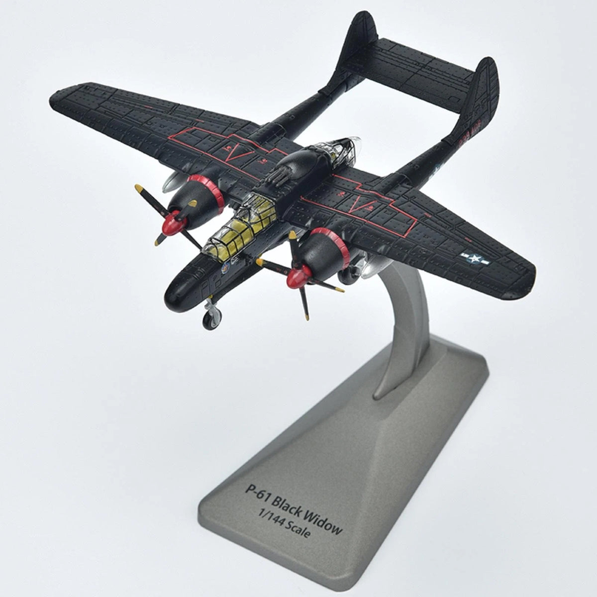1:144 Scale WWII USAF P-61 Black Widow Bomber Aircraft Diecast Model Display F