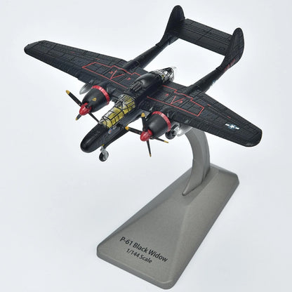 1:144 Scale WWII USAF P-61 Black Widow Bomber Aircraft Diecast Model Display F