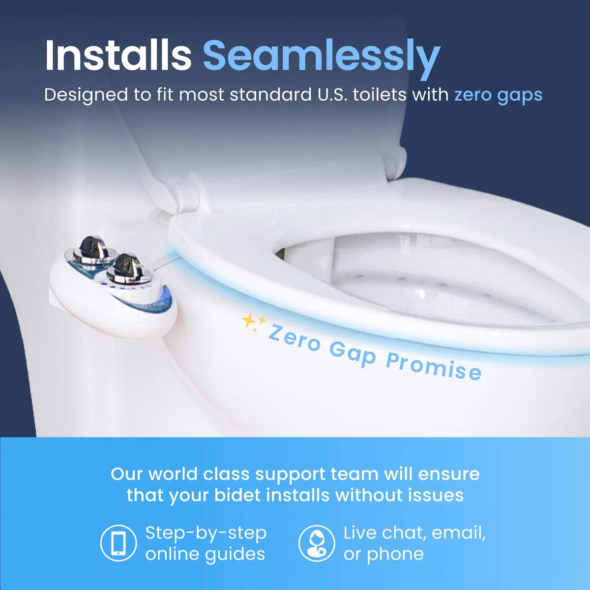 LUXE Bidet NEO 320 - Warm Water, Dual Nozzle, 17 x 10 x 3 inches, White