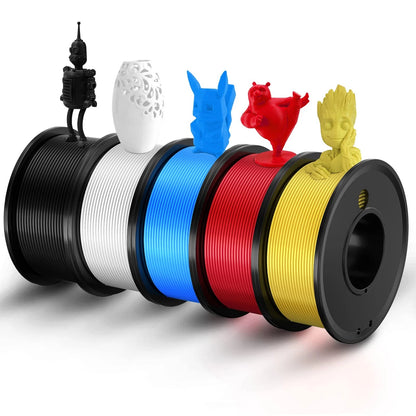 Haosegd 3D Printer Filament PLA 1.75mm 1.75 MM, White Black Red Blue Yellow