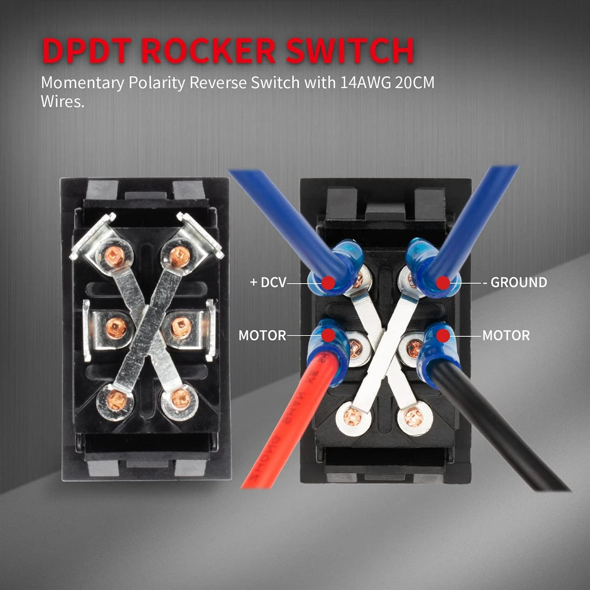 DaierTek Momentary RV Jack Switch 30 Amp 12V DC Reverse Polarity RET-EXT