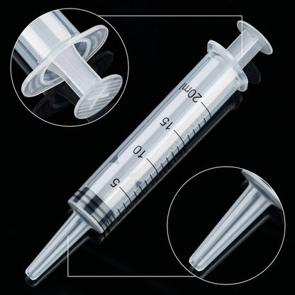 Large Plastic Syringe with Tube, 20ml 13inch Tubing 4pcs