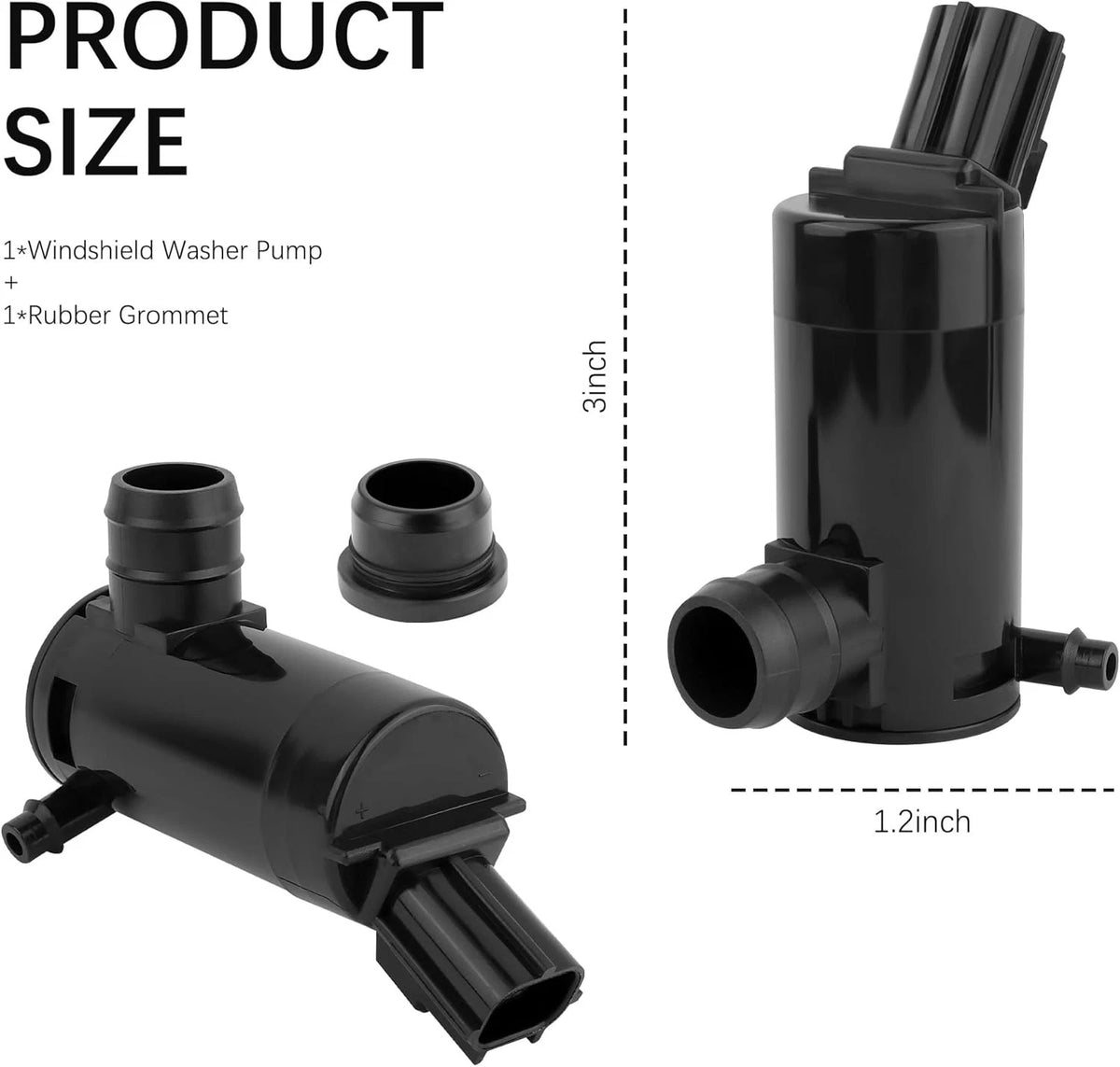 Windshield Washer Pump with Rubber Grommet,Windshield Fluid Pump...