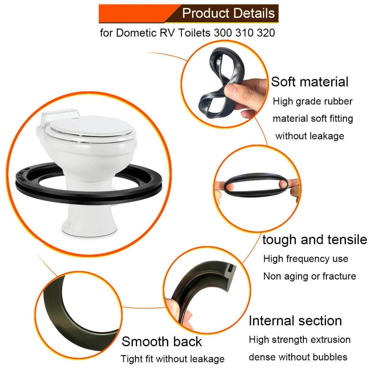 2X High Quality RV Toilet Seal Gasket 385311658 For Dometic 310 320 Toilets
