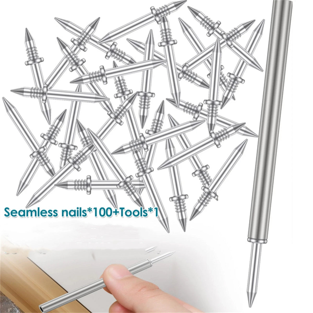 100Pcs  Double-Head Seamless Installation Metal Nail For Skirting Thread
