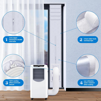 LOVIGA Portable Air 10"X76"~91" (25X232cm), White-10"X76"~91" (25X232cm)
