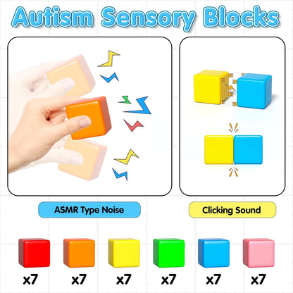 Apluses 42PCS Magnetic Blocks, Gifts for 3 1 Inch x 1 x 1 Inch, 6 Color
