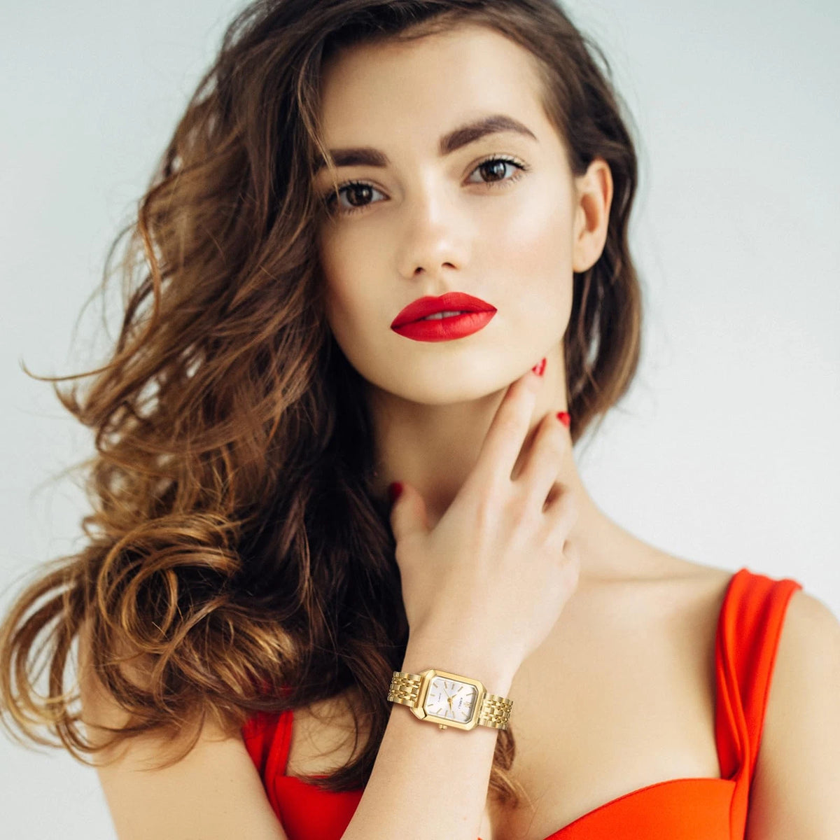 Avaner Women's Bracelet Square Watches: Gold Silver Stainless Steel