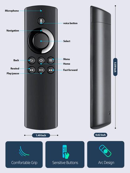 2nd Gen DR49WK B PE59CV Voice Remote Control For Amazon TV Stick Box