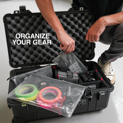 GOBAGS Air Production Multi‑Size Clear Zipper Pouch Multi-Size, Black