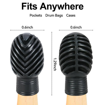4 Pack Drumstick Dampeners for Silent Practice Drums Silicone 4 Pack, Black
